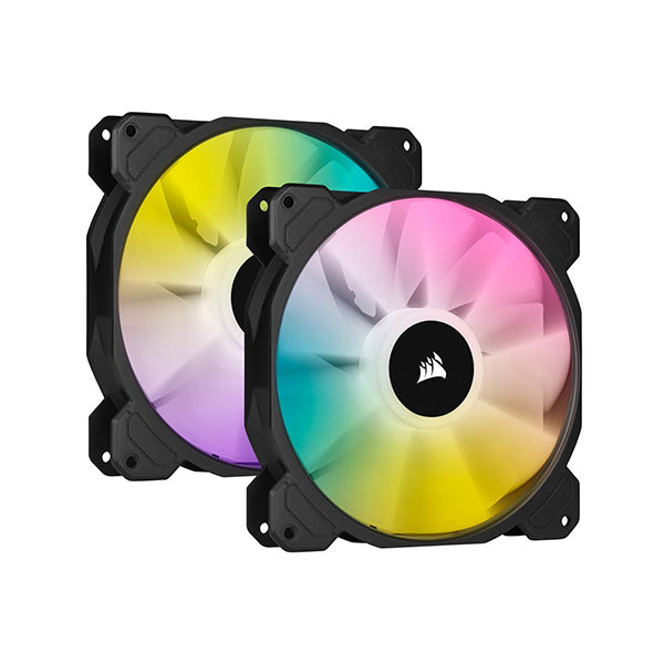CORSAIR iCUE SP140 RGB ELITE 140mm PWM Dual Fan Kit with Lighting Node CORE