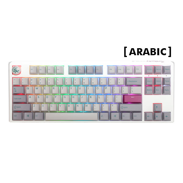 DUCKY ONE 3 TKL - Blue Switch RGB Hot-Swap Wired Mechanical Keyboard - Mist Grey - AR Layout