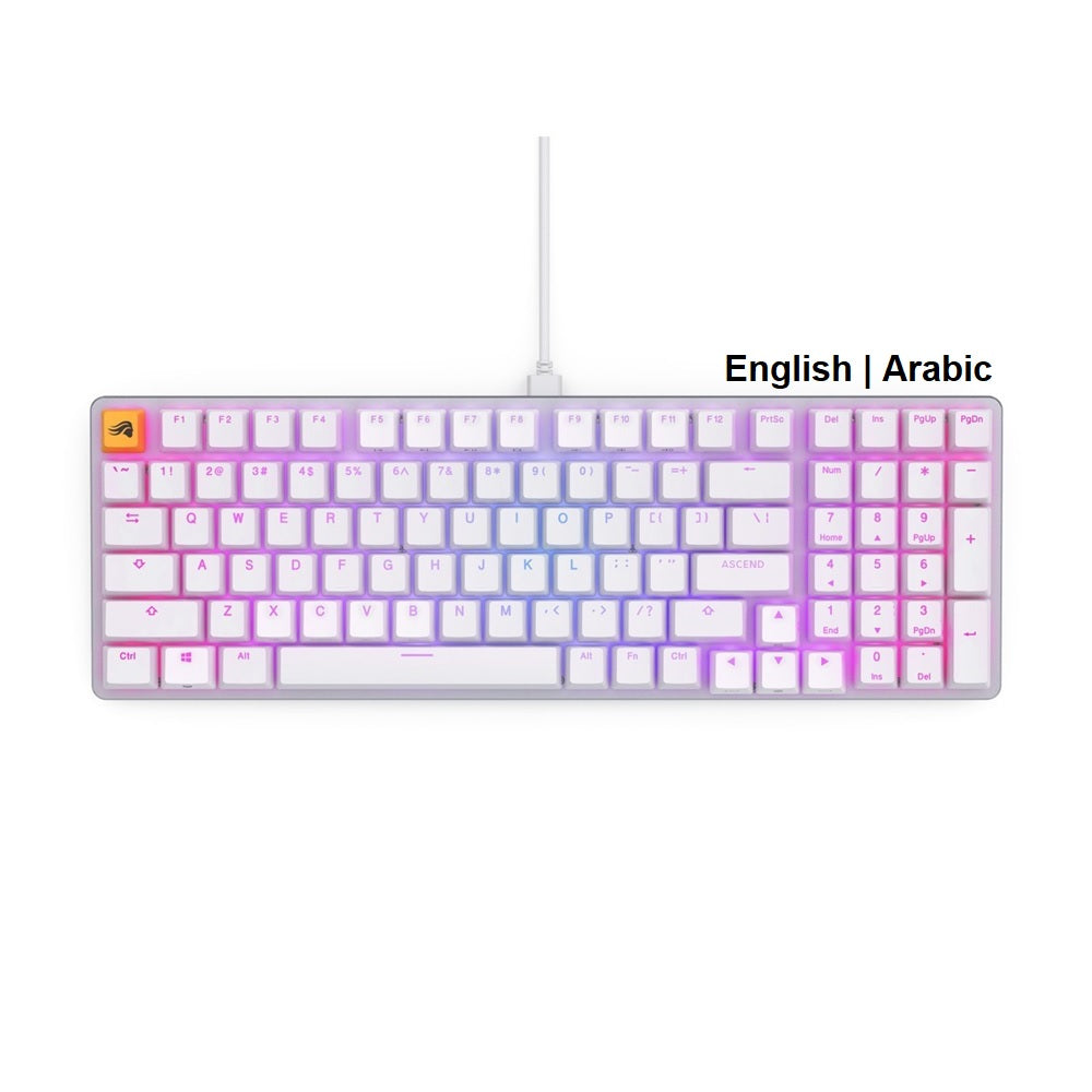 Glorious GMMK2 Full-Size 96% (Arabic Layout) – White Modular Mechanical Gaming Keyboard