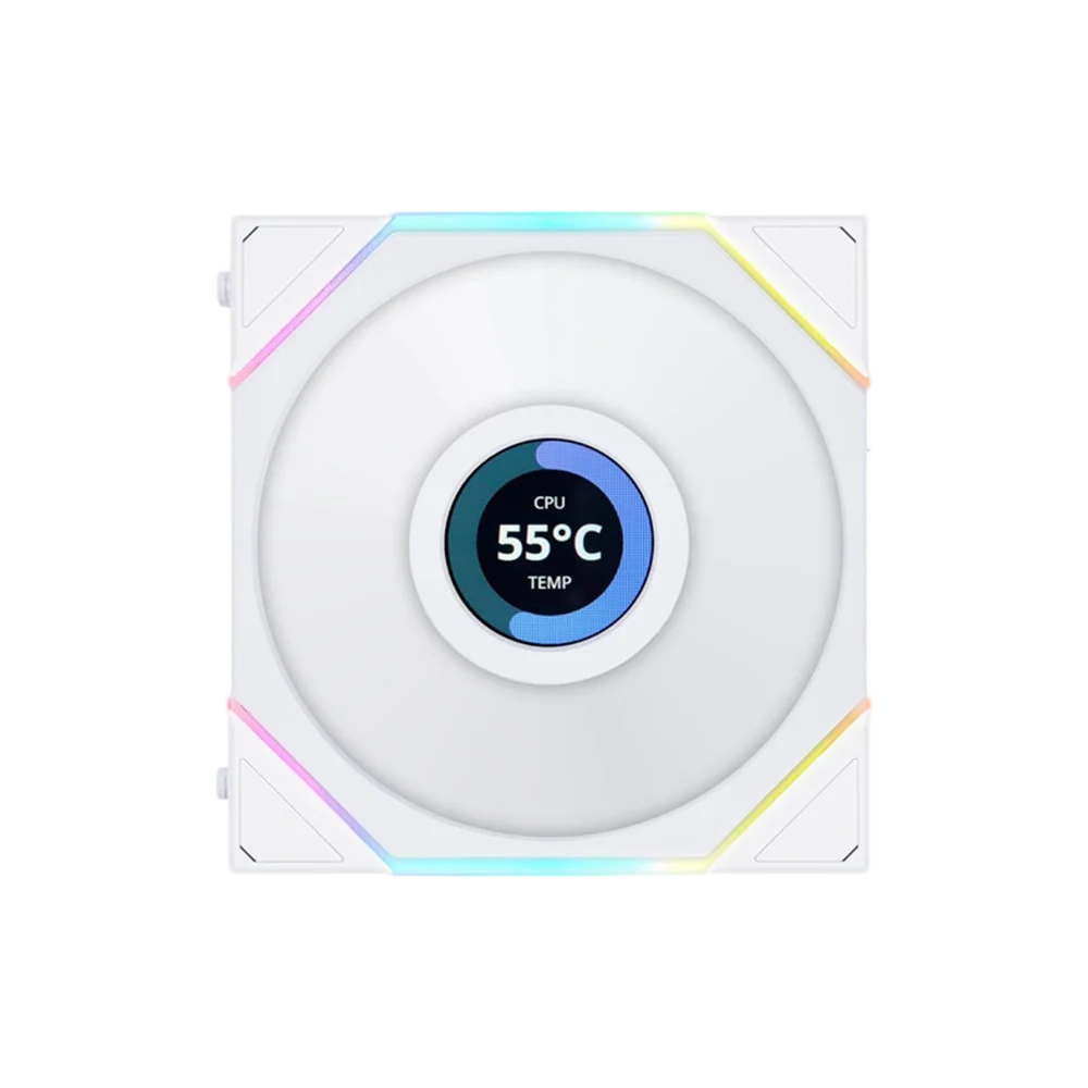 LIAN LI UNI FAN TL LCD RGB 120MM Case Fan - White