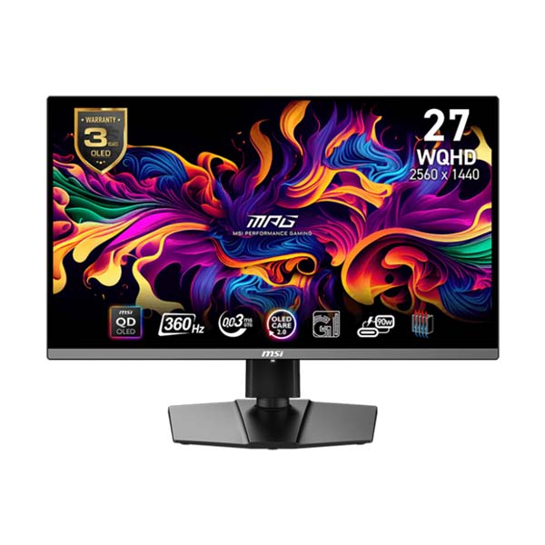 MSI MPG 271QRX QD-OLED - 27 Inch WQHD 360Hz 0.03ms HDMI2.1 Gaming Monitor - Black