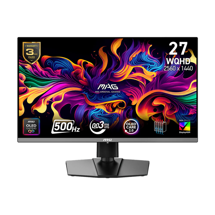 MSI MAG 272QP X50 - 27 Inch WQHD 500Hz 0.03ms HDMI 2.1 QD-OLED Gaming Monitor - Black