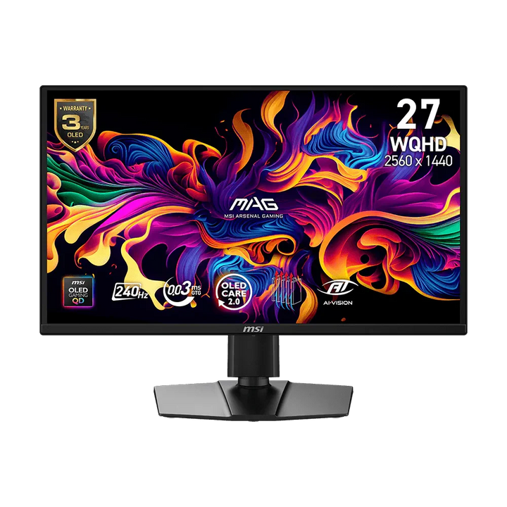 MSI MAG 272QP X24 27 Inch 240Hz WQHD HDMI 2.1 0.03ms QD-OLED Gaming Monitor - Black