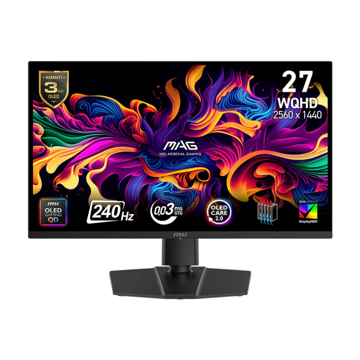 MSI MAG 273QP X24 - 27 Inch 240Hz WQHD HDMI 2.1 0.03ms QD-OLED Gaming Monitor - Black