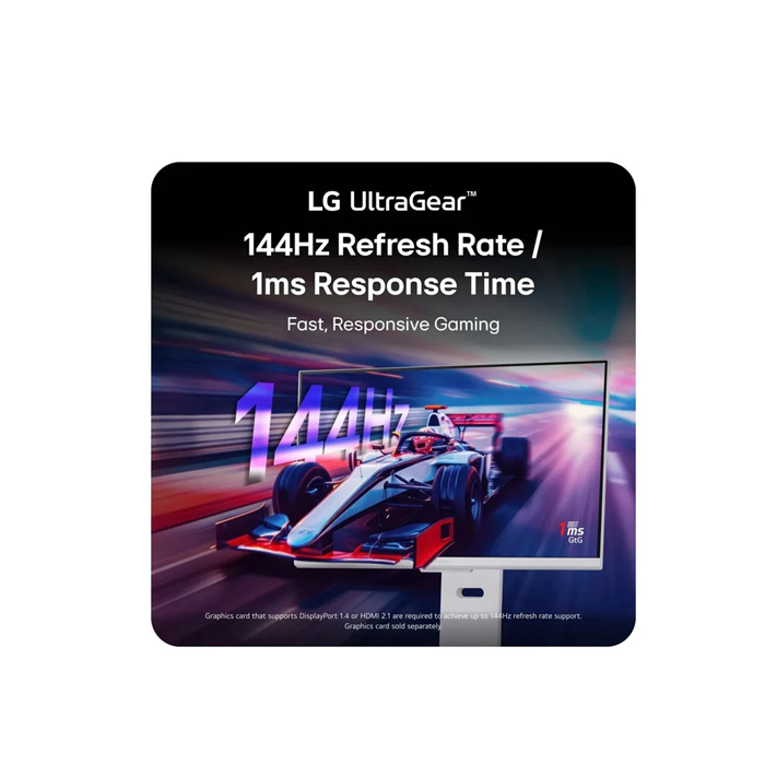 LG 32" UltraGear UHD 4K IPS, 144Hz, 1ms, Smart (webOS) Gaming Monitor - White