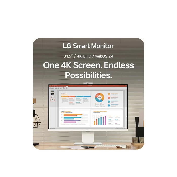 LG 32" 4K UHD IPS Smart Monitor with webOS and USB Type-C PD 90W