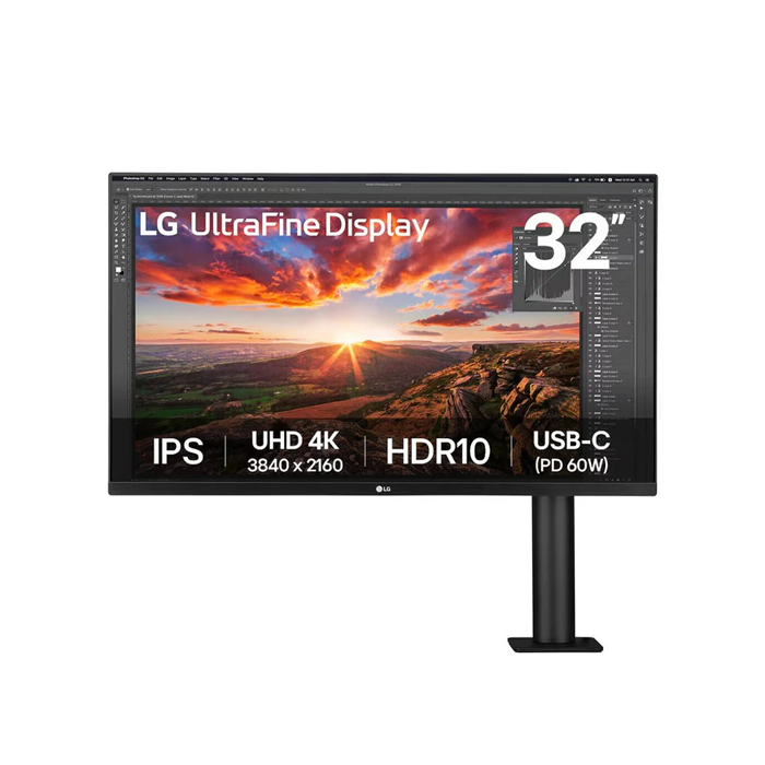 LG 32UN880K-B 32" UHD 4K Ergo IPS Monitor, USB-C, Black