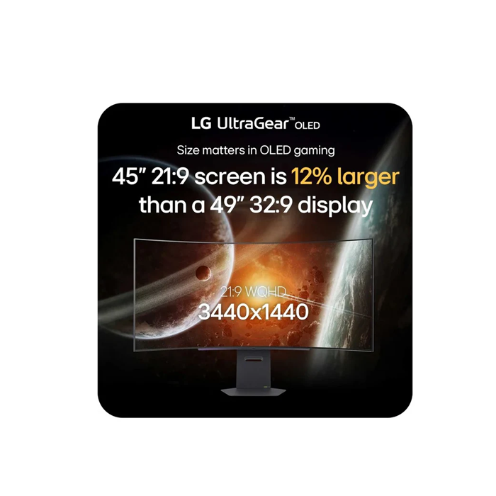 LG 45" UltraGear OLED WQHD 240Hz 0.03ms G-Sync Compatible 800R Curved Gaming Monitor with webOS