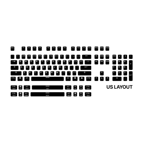 SteelSeries Prismcaps Universal Double Shot PBT Keycaps - White