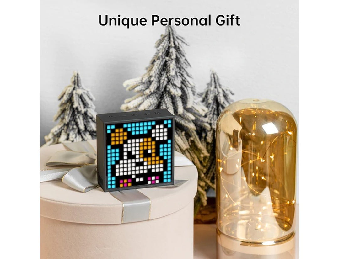 Divoom Timebox Evo Pixel Art Bluetooth Speaker With 16x16 LED Animation Display, App Control & Bedside Alarm Clock - Black