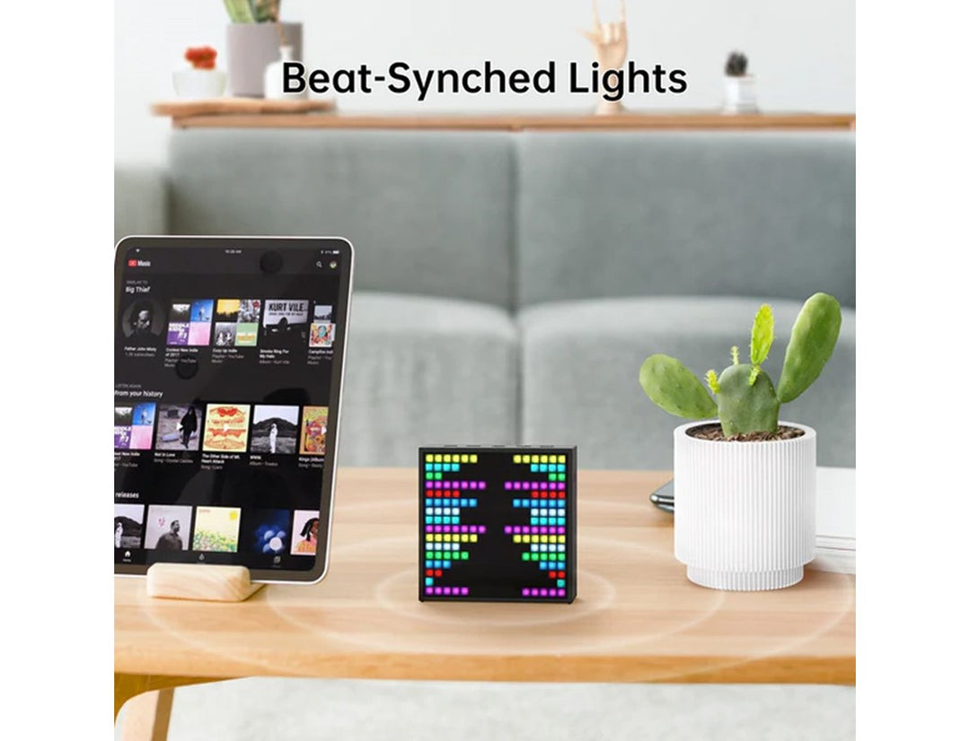 Divoom Timebox Evo Pixel Art Bluetooth Speaker With 16x16 LED Animation Display, App Control & Bedside Alarm Clock - Black