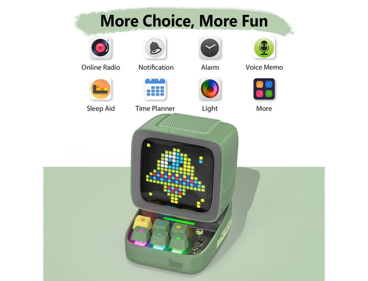 Divoom Ditoo-Mic Retro Pixel Art Portable Bluetooth Speaker With Microphone Karaoke Function - Green