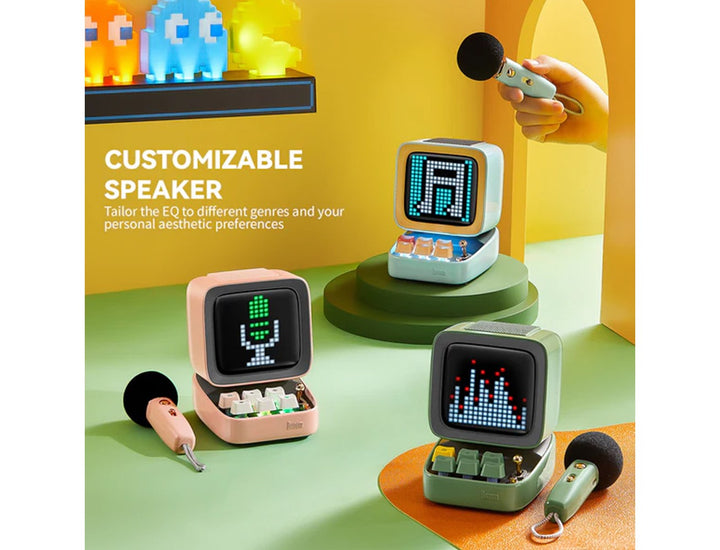 Divoom Ditoo-Mic Retro Pixel Art Portable Bluetooth Speaker With Microphone Karaoke Function - Blue