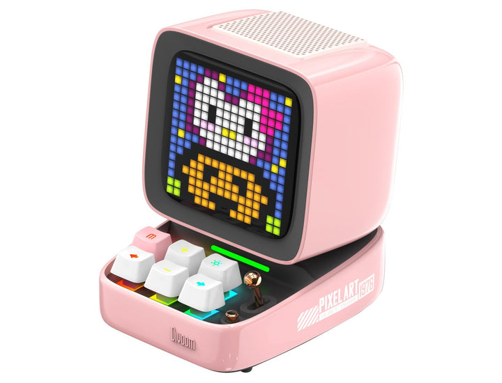 Divoom Ditoo-Pro Retro Pixel Art Bluetooth Speaker with RGB Mechanical Keyboard - Pink