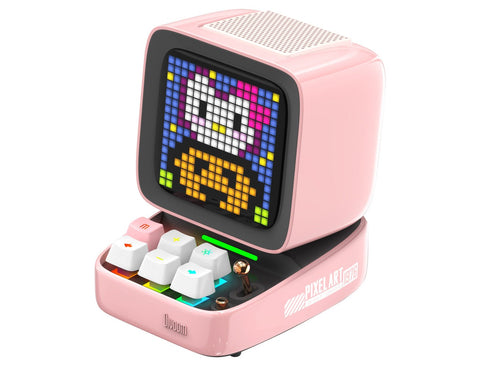 Divoom Ditoo-Pro Retro Pixel Art Bluetooth Speaker with RGB Mechanical Keyboard - Pink