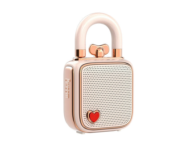 Divoom LoveLock Portable Bluetooth Speaker, Mini Cute Retro Stylish Design, 5W Sound Box - Pink
