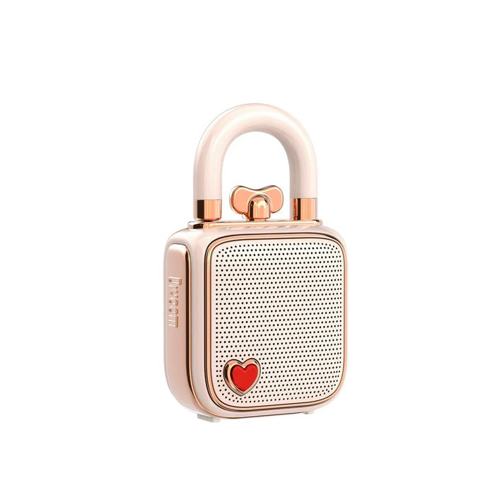 Divoom LoveLock Portable Bluetooth Speaker, Mini Cute Retro Stylish Design, 5W Sound Box - Pink