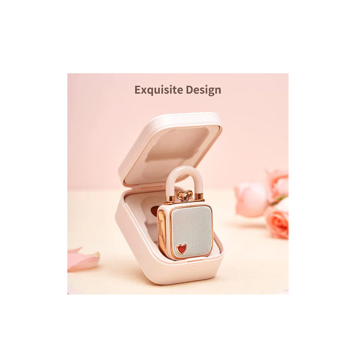 Divoom LoveLock Portable Bluetooth Speaker, Mini Cute Retro Stylish Design, 5W Sound Box - Pink