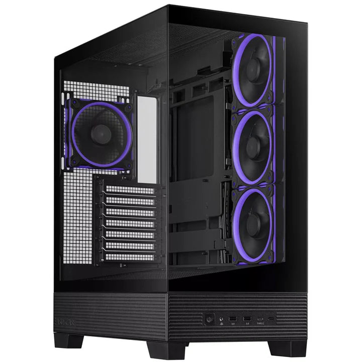 Asus A31 PLUS ATX Mid Tower Gaming PC Case - Black (4 ARGB Fans Included)