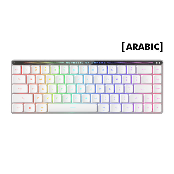 ASUS ROG FALCHION RX Low Profile 65% - RGB Wireless Optical Mechanical Gaming Keyboard - White - Arabic layout