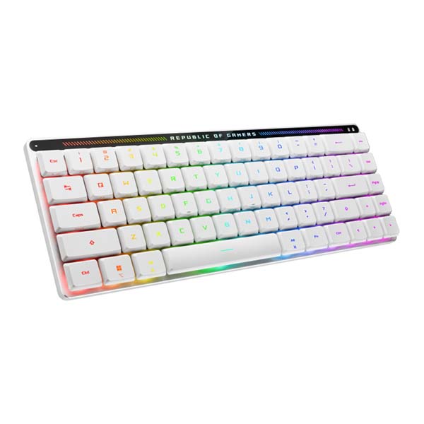 ASUS ROG FALCHION RX Low Profile 65% - RGB Wireless Optical Mechanical Gaming Keyboard - White - Arabic layout