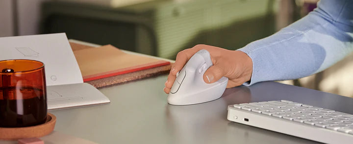 Logitech Lift Bluetooth Vertical Ergonomic Wireless Mouse - Off White