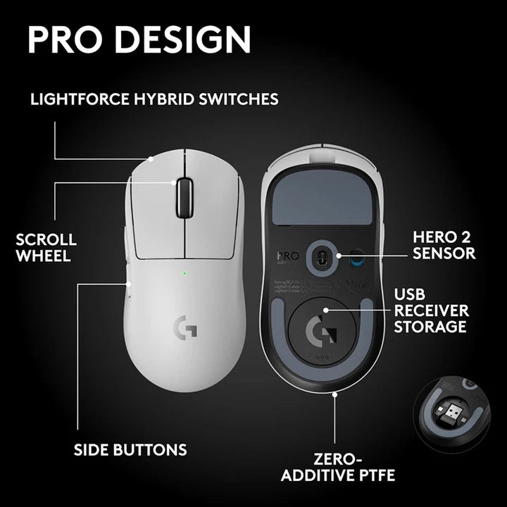Logitech PRO X SUPERLIGHT 2 SE LIGHTSPEED Wireless Gaming Mouse - White