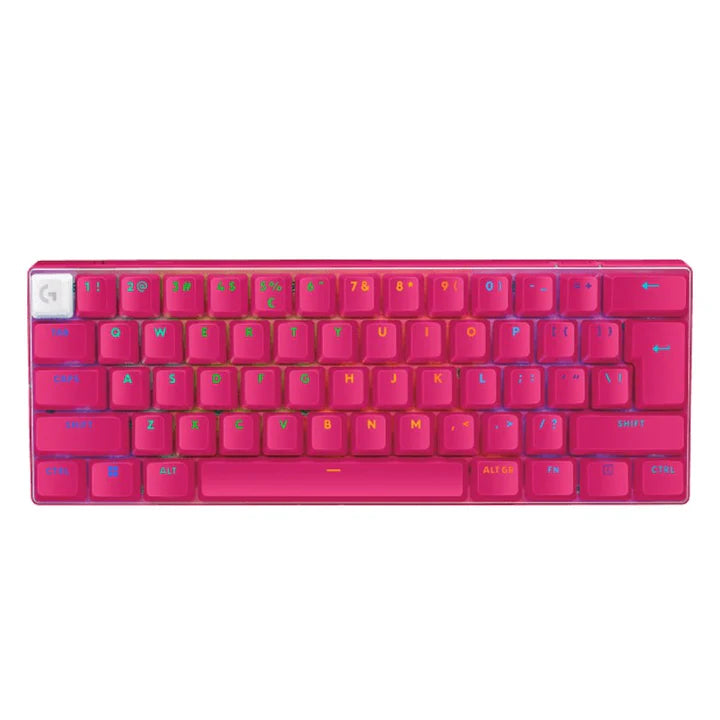 Logitech G PRO X 60 LIGHTSPEED Wireless RGB Mechanical Gaming Keyboard, Optical Tactile Switch - Magenta (US Layout)