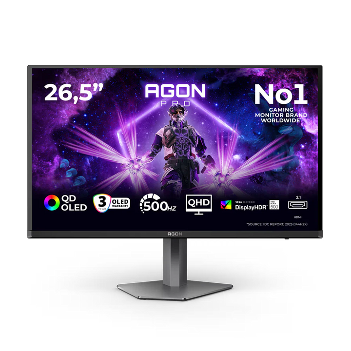 AOC AG276QKD2 27 Inch 500Hz QHD HDMI 2.1 0.03ms QD-OLED Gaming Monitor - Black