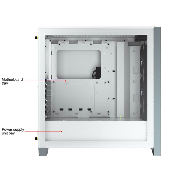 Corsair iCUE 4000X RGB Tempered Glass Mid-Tower ATX Case - White