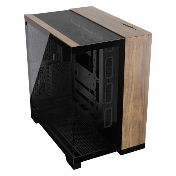 CORSAIR 6500X Mid Tower Case - Black/Walnut Wood