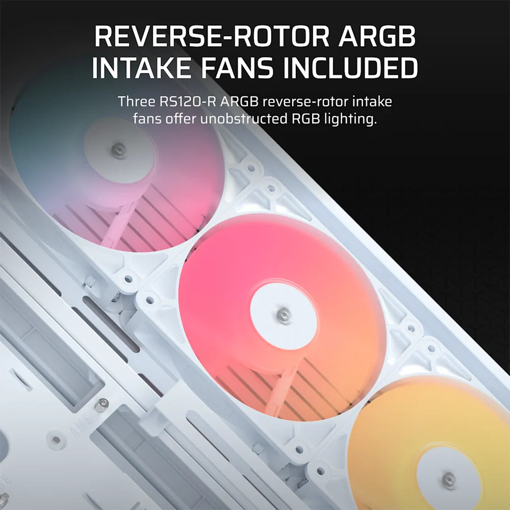 CORSAIR FRAME 4500X RS-R ARGB Panoramic Glass Mid Tower Case - White