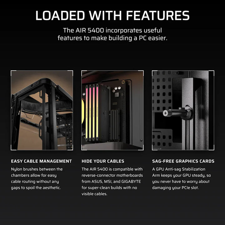CORSAIR AIR 5400 LX-R LINK Tempered Glass Mid Tower ATX Case - Black