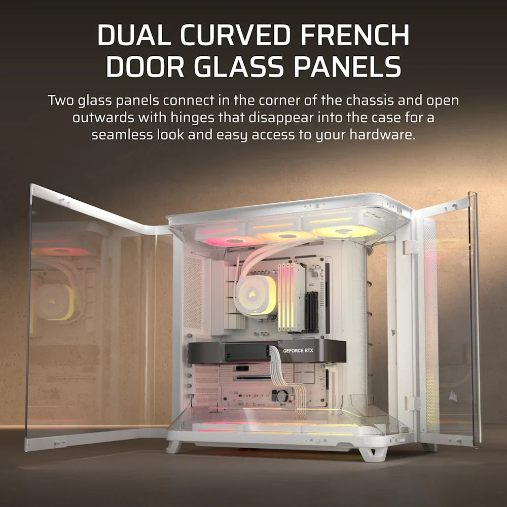 CORSAIR AIR 5400 LX-R LINK Tempered Glass Mid Tower ATX Case - White