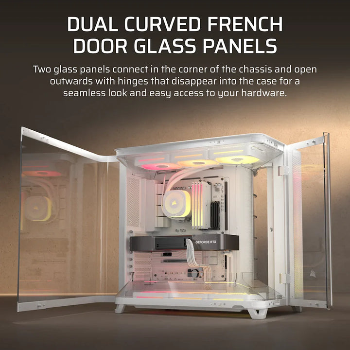 CORSAIR AIR 5400 LX-R LINK Tempered Glass Mid Tower ATX Case - White