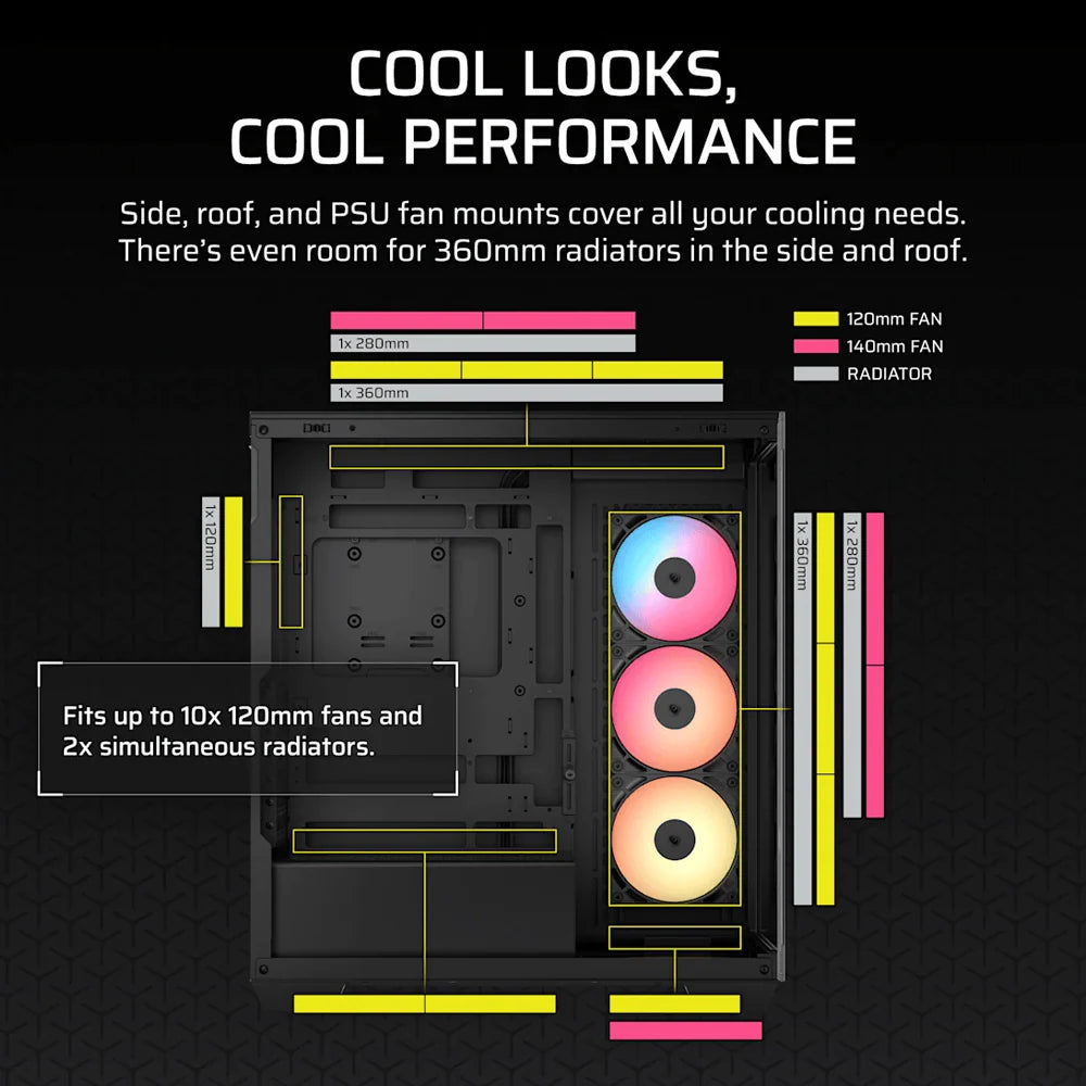 CORSAIR 3500X RS-R ARGB Mid Tower Case - Black