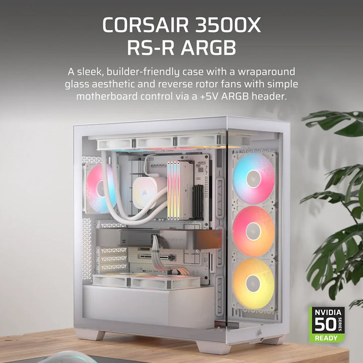 CORSAIR 3500X RS-R ARGB Mid Tower Case - White