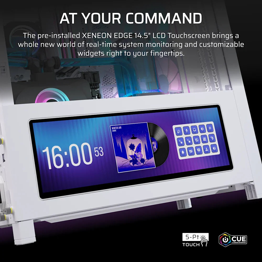 CORSAIR FRAME 4000D LCD RS ARGB Premium Mid Tower Case - White