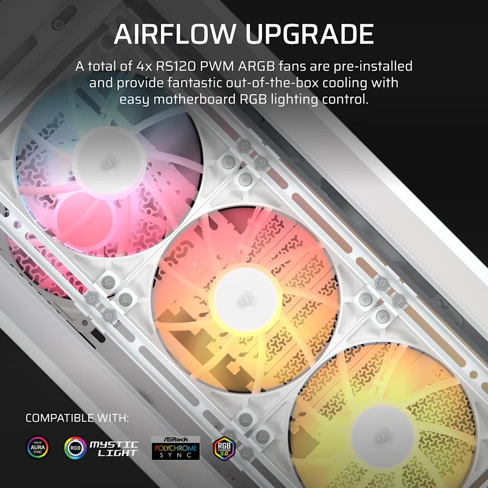 CORSAIR FRAME 4000D LCD RS ARGB Premium Mid Tower Case - White