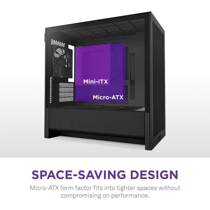 NZXT H3 Flow (2025) micro-ATX Mid Tower Case - All Black