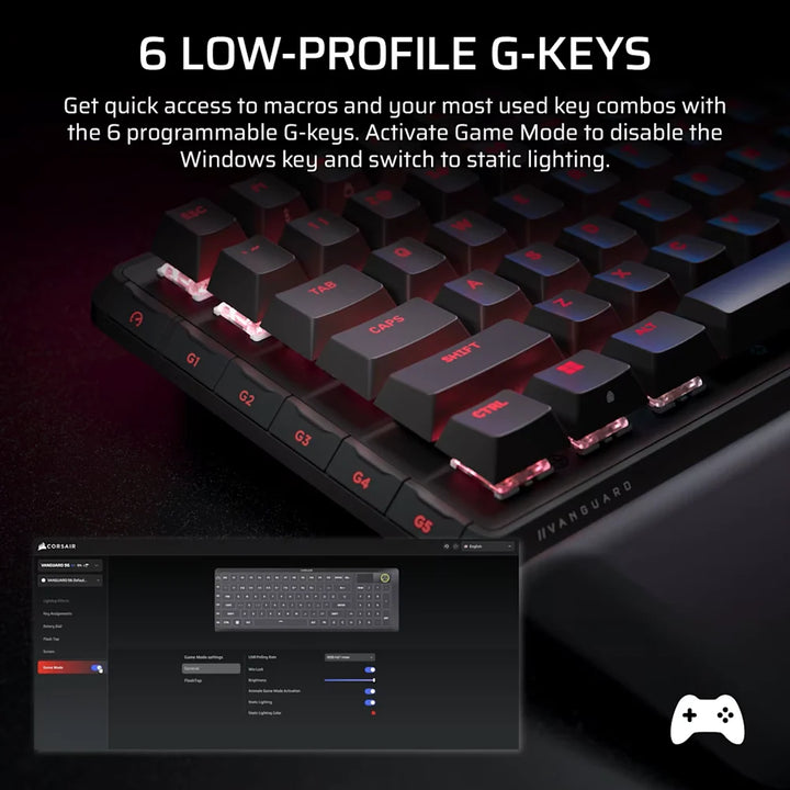 CORSAIR VANGUARD MLX Plasma 96 Wired Mechanical Gaming Keyboard - Black