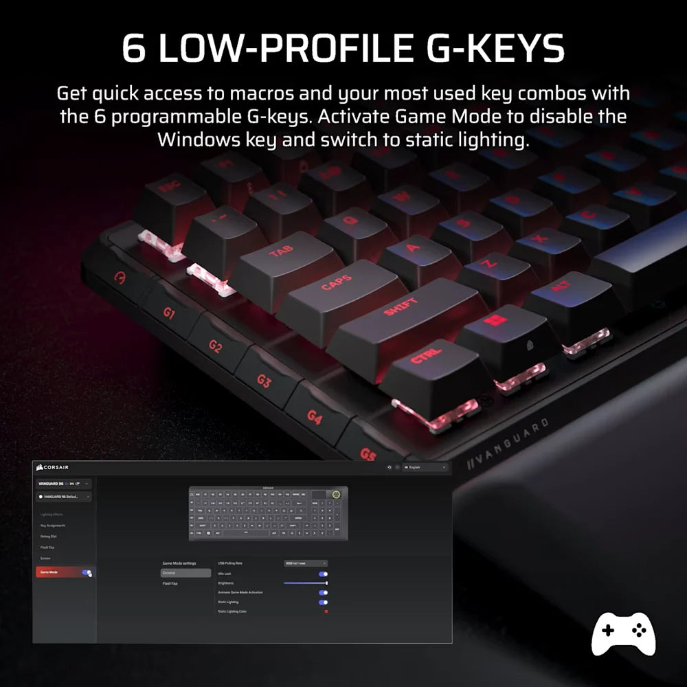 CORSAIR VANGUARD Pro 96 Hall Effect Wired Gaming Keyboard - Black