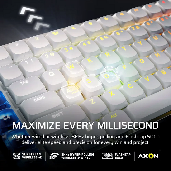 CORSAIR VANGUARD AIR 99 WIRELESS Optical Mechanical Gaming Keyboard - White