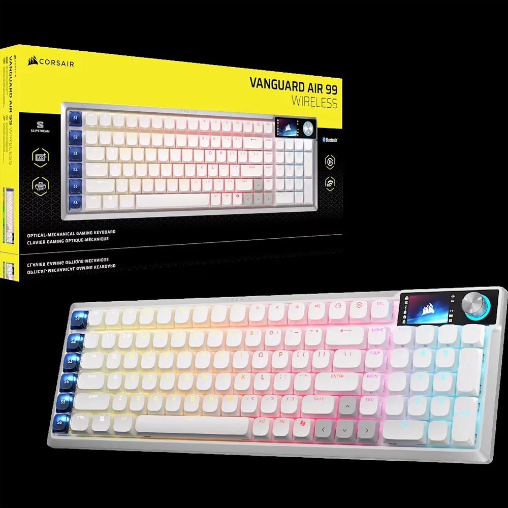 CORSAIR VANGUARD AIR 99 WIRELESS Optical Mechanical Gaming Keyboard - White