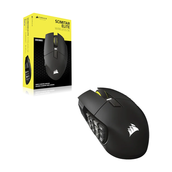 CORSAIR SCIMITAR ELITE Wireless SE MMO Gaming Mouse Gun Metal (AP) - Black