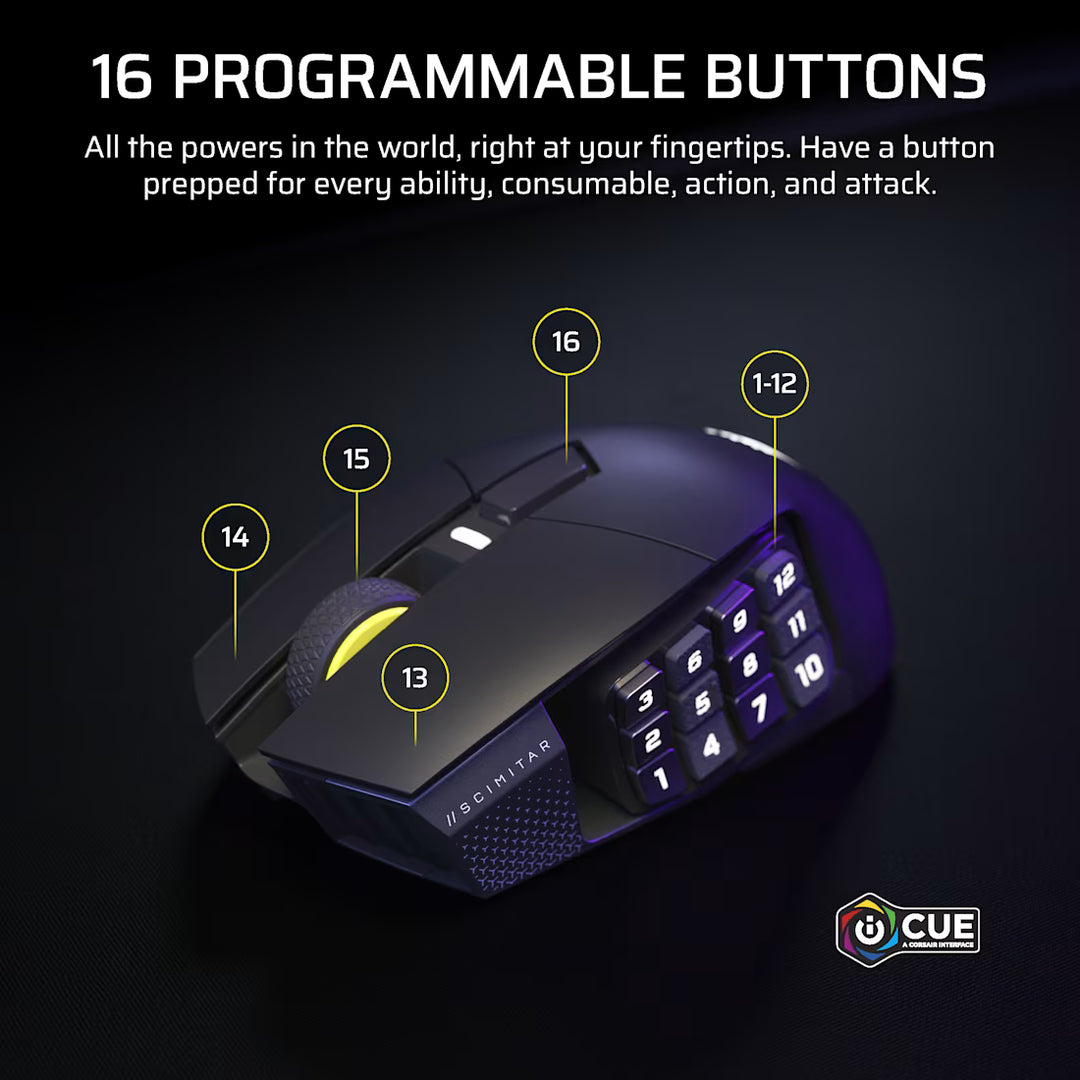 CORSAIR SCIMITAR Elite Wireless SE MMO Gaming Mouse - Gun Metal
