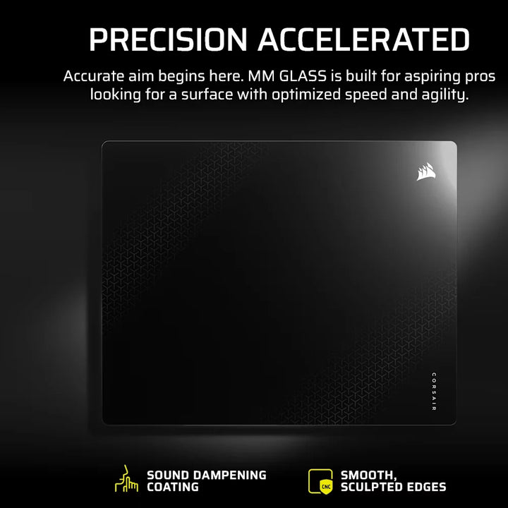 CORSAIR MM Glass Large Precision Gaming Mouse Pad - Black