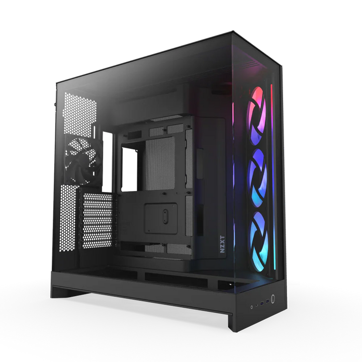 NZXT H9 Flow RGB (2025) Dual-Chamber Mid Tower Case With RGB Fans - All Black