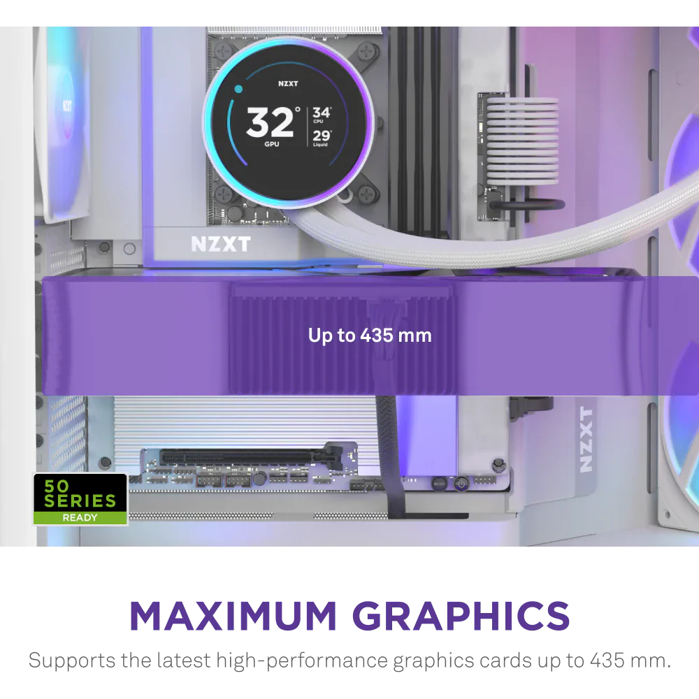 NZXT H9 Flow RGB+ (2025) Dual-Chamber Mid Tower Case With RGB Fans & Control Hub - All White