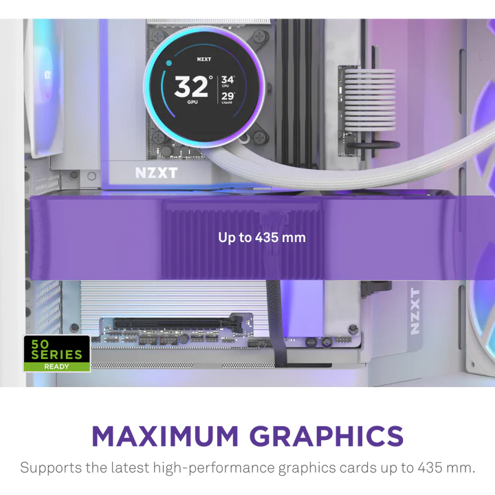 NZXT H9 Flow RGB+ (2025) Dual-Chamber Mid Tower Case With RGB Fans & Control Hub - All White